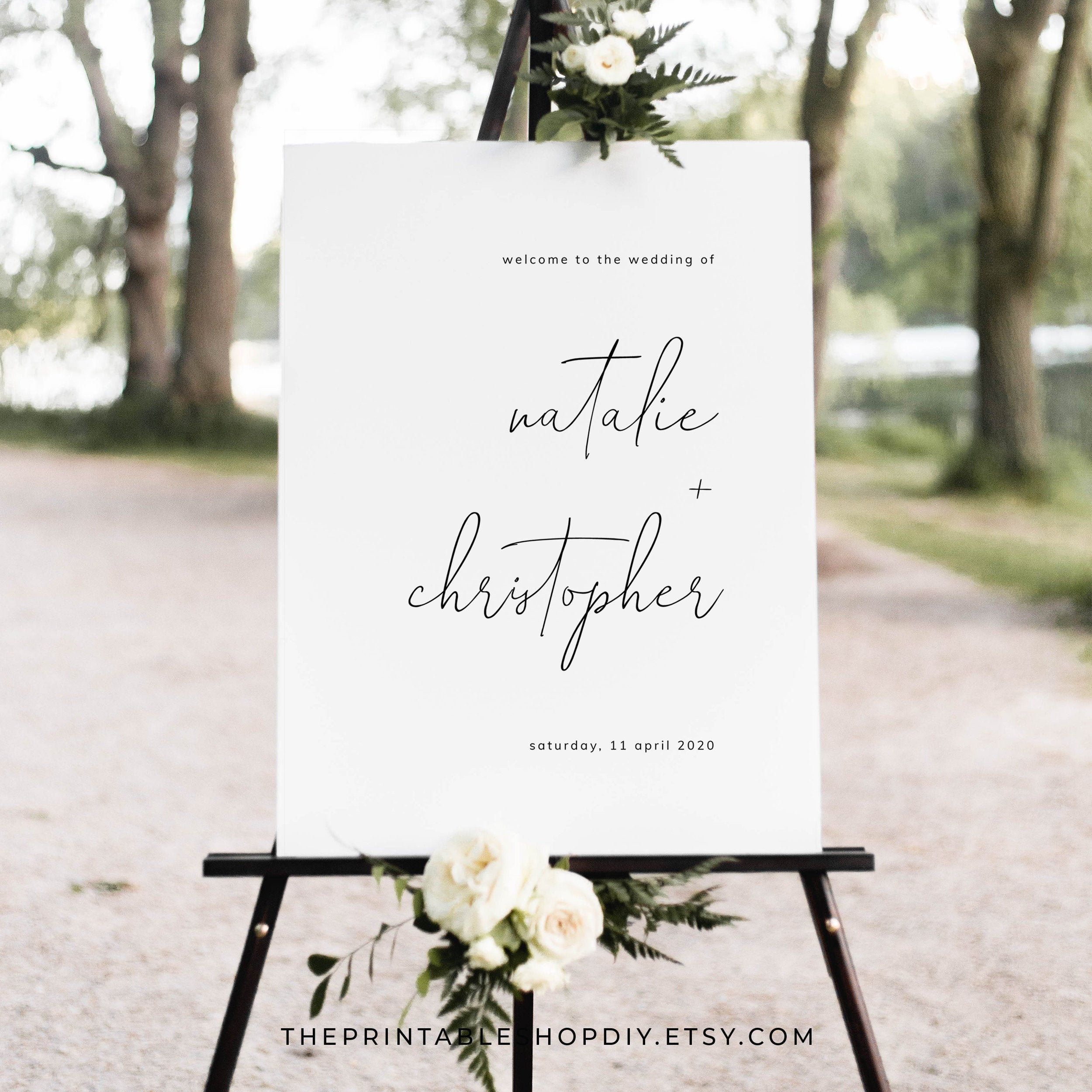 Wall Hangings Home Décor Harlow Simple Wedding Welcome Sign Minimalist