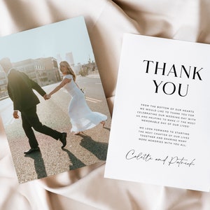Danke, dass Sie Karten, modernes Hochzeitsfoto-Dankeschön-Karten Digital Download, druckbare Hochzeitspapeterie, Geliebte