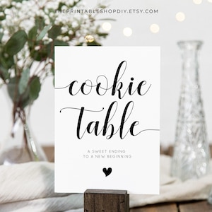 Cookie Table Sign For a Wedding, Boho Wedding Sign, Wedding Dessert Table Decor, Printable Wedding Signs, REBECCA