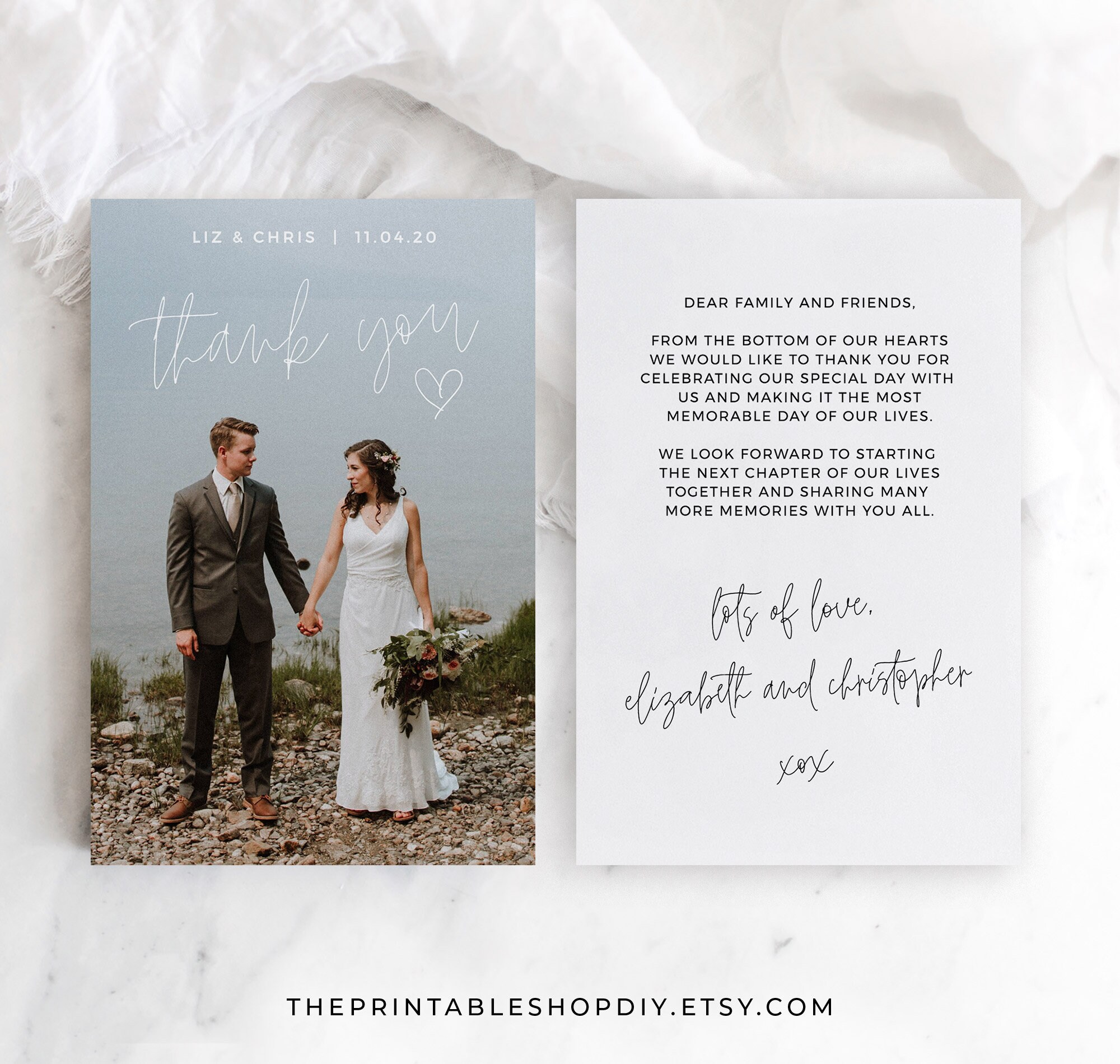 Thank You Card With Photo Insert Printable Wedding Thank You - Etsy Thank You Card With Photo Insert Printable Wedding Thank You - Etsy