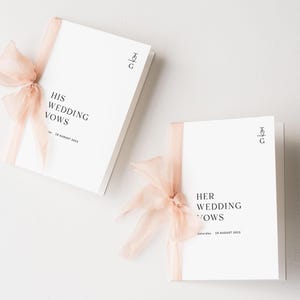 His and Hers Wedding Vow Cards, Printable Wedding Vows Booklet, Modern Wedding Ceremony Template, Wedding Ideas, Monogram