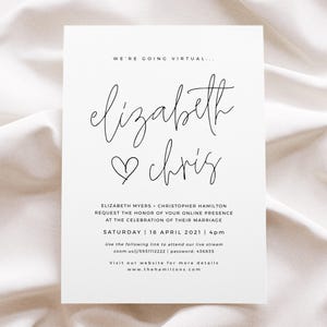 Boho Virtual Wedding Invitation Template (Digital Download)