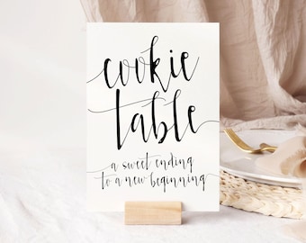 Cookie Table Sign Wedding: Rustic Dessert Table Decor (Printable)