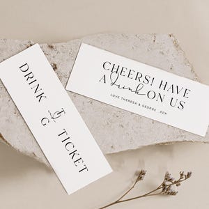 Wedding Drink Tokens, Printable Drink Tickets, Wedding Bar Tokens, Modern Wedding Decor, Drink Coupon Download, MONOGRAM