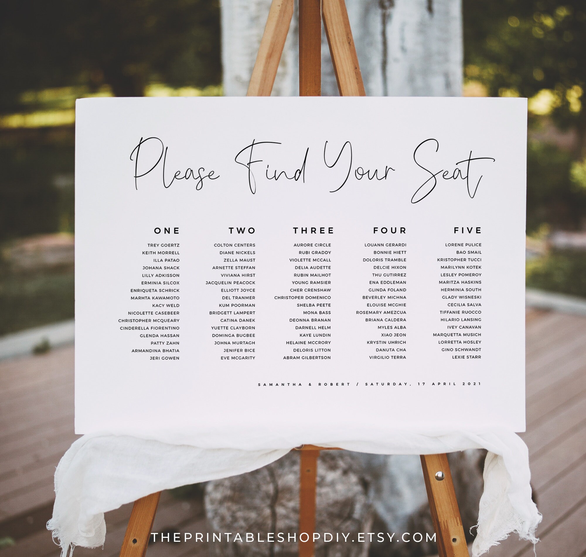 Modern Seating Chart Template Please Find Your Seat - Etsy Australia