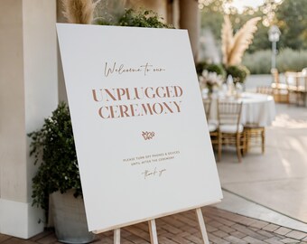 Unplugged Wedding Sign Template: No Devices, Ceremony Decor (Digital Download)