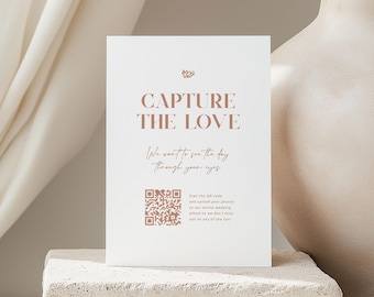 Wedding QR Code Sign Template, Share The Love (Digital Download)