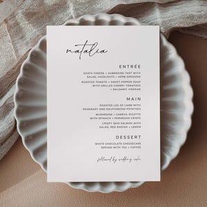 Boho Wedding Menu Template, Printable Wedding Menu with Guest Name, Modern Reception Menu, Digital Download, #Soul Love
