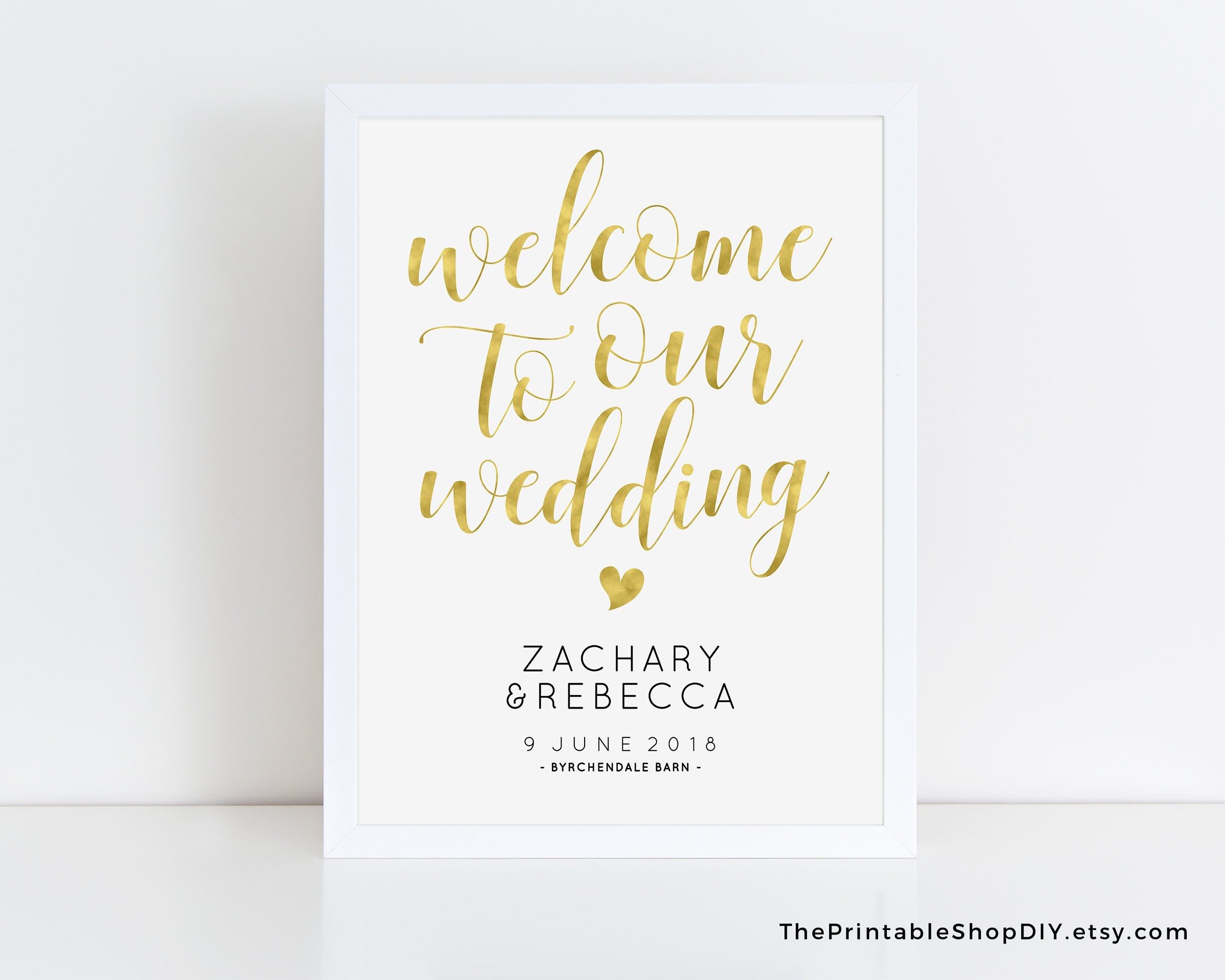 Gold Wedding Signs Gold Wedding Decor Wedding Sign Etsy