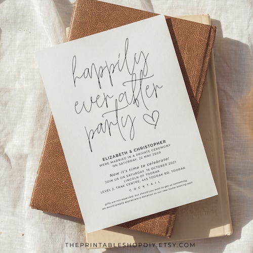 Happily Ever After Party Invitation Template Printable Etsy