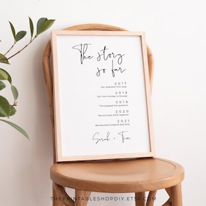Our Story Wedding Sign, The Story Of Us, Our Love Story Sign, The Story So Far, Printable Wedding Signage
