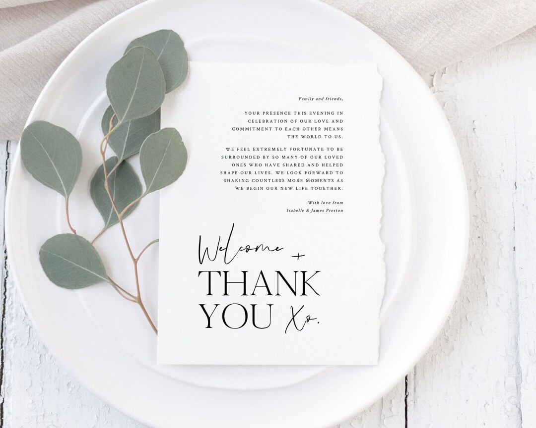 Minimalist Wedding Thank You Card Template (digital Download) - Etsy