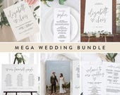 Printable Wedding Invitation Bundle, Boho Wedding Invite Template, Invitations and RSVP's, Save The Date Card Download, Boho