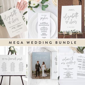 Printable Wedding Invitation Bundle, Boho Wedding Invite Template, Invitations and RSVP&#39;s, Save The Date Card Download, Boho
