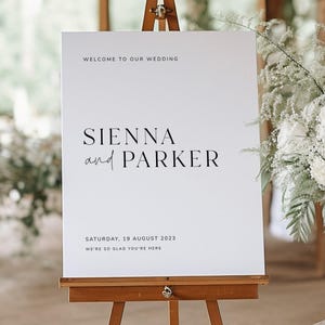 Minimalist Wedding Welcome Sign Template, Welcome To Our Wedding Sign, Modern Wedding Signage, Digital Download, VIENNA