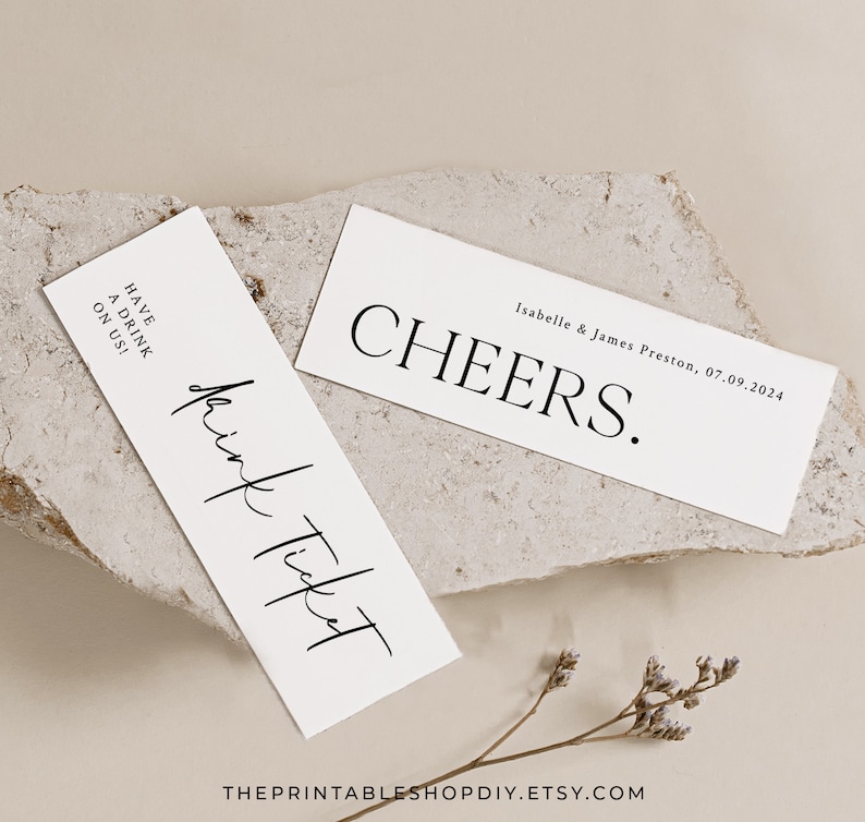 Printable Wedding Drink Tickets Template Download Wedding - Etsy