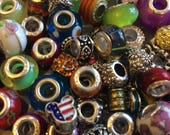 European Bead 25 Beads Randomly Picked Mix Acrylic - Glass - Spacers - Rhinestones - Themed - Dangling Free Shipping