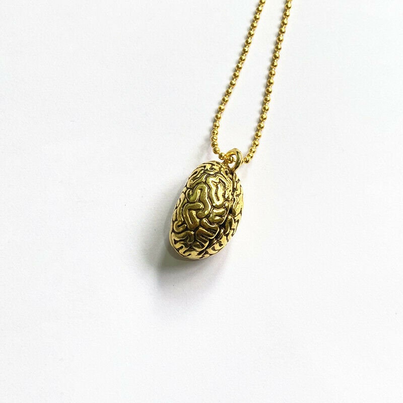 Anatomical Brain Necklace . Large Pendant . 1.25 x .50 Etsy