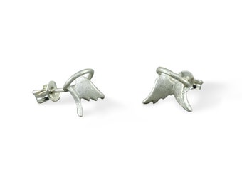 Angel Earrings, Angel Wings Earrings, Silver 925 Earrings, Wings Jewelry