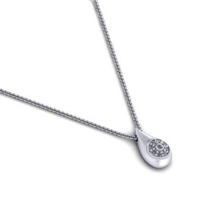 Teardrop Necklace, Drop Necklace, Necklace for Women, Silver Drop Necklace, Pendant with Zircons image 1