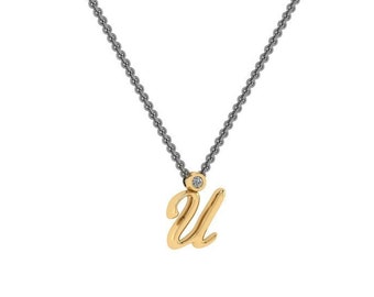 Letter Necklace, Monogram Pendant, Initial Gold Necklace for Her