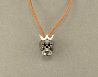 Collier Skull Silver, Collier Skull Hommes, Bijoux Crâne, Crâne Roi, Cadeau pour Lui, Bijoux Crâne pour Hommes, Collier Réglable