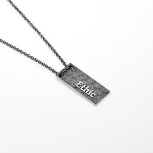 Virtue Silver Pendant, 3d Printed Jewelry, Ethic Necklace image 1