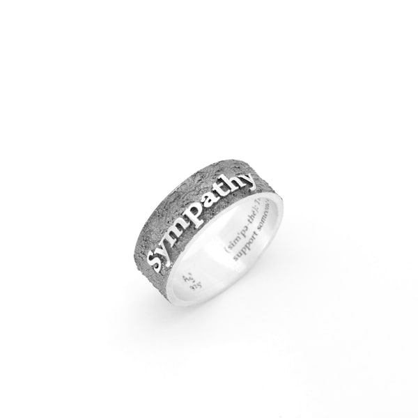 Silver Virtue Ring, 3d Printed Jewelry, Ring Sympathy