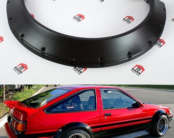 JDM Style Universal Fender Flares – 2.3 Inches Wide (60mm) Fiberglass Set Of 2 In Black Primer