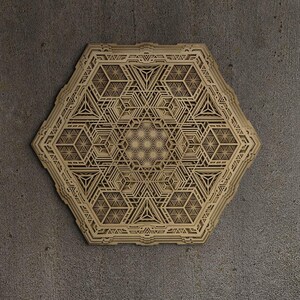 Wooden Mandala Wall Art, Yoga Wall Decor, Wood Wall Deco, Spiritual Wall Art, Meditation Home Deco, Mandala Room Deco, Bohemian Wall Hanging image 3