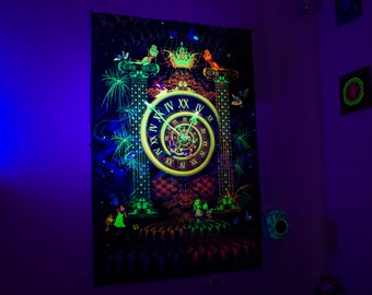Psychedelic Uv Blacklight Tapestry Wall Hanging Spiritual Etsy