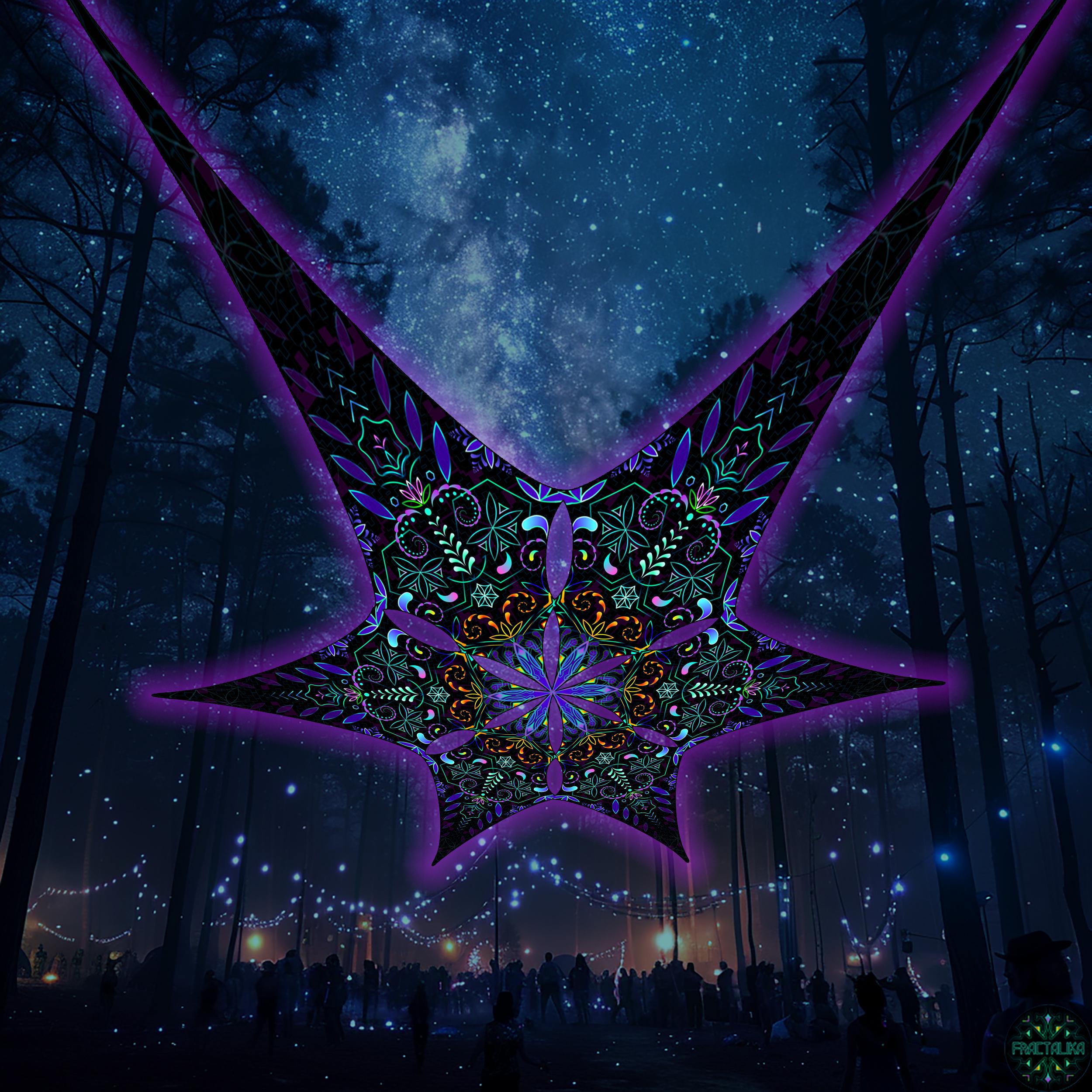 Psychedelic Blacklight Ceiling Canopy, UV Active Stage Deco ...
