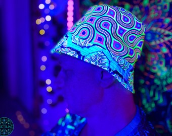 Cappello A Secchio Psichedelico Reversibile &ndash; Hippie Multicolore Neomarea Per Estate Spiaggia
