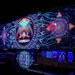 Fluorescent Blacklight Art Tapestry Wallart Psytrance Glow UV Active Wall Hanging Fluorescent Fractal Art Acid Neon Shamanic Spiritual