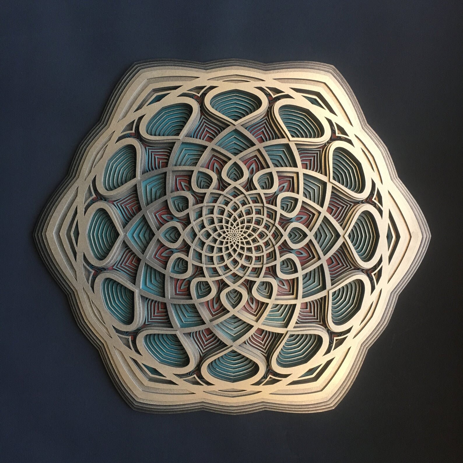 Sacred Geometry Wall Art Yoga Wall Decor Wooden Mandala Etsy
