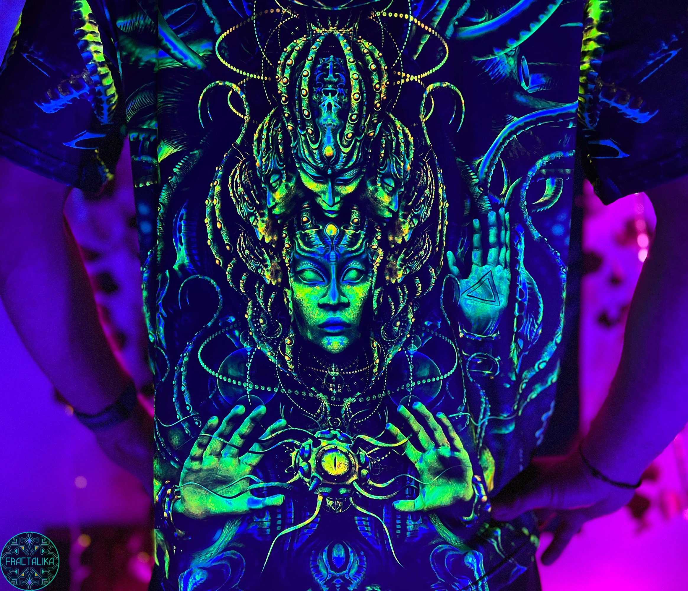 Blacklight Fluorescent Shirt, UV Active Clothing, Ultraviolet Active ...