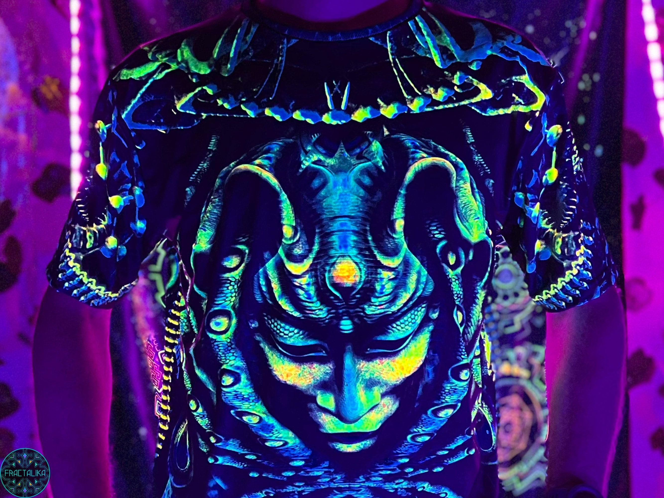 Blacklight Fluorescent Shirt, UV Active Clothing, Ultraviolet