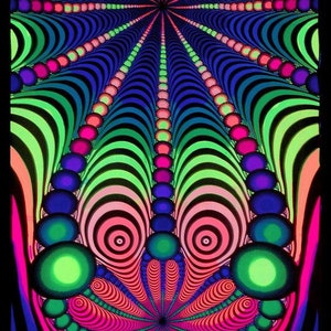 Neon Tapestry Psychedelic Backdrop Mushroom Trippy Wall Art UV Decorations Boho Room Decor Neon Art Poster Blacklight Banner Psytrance