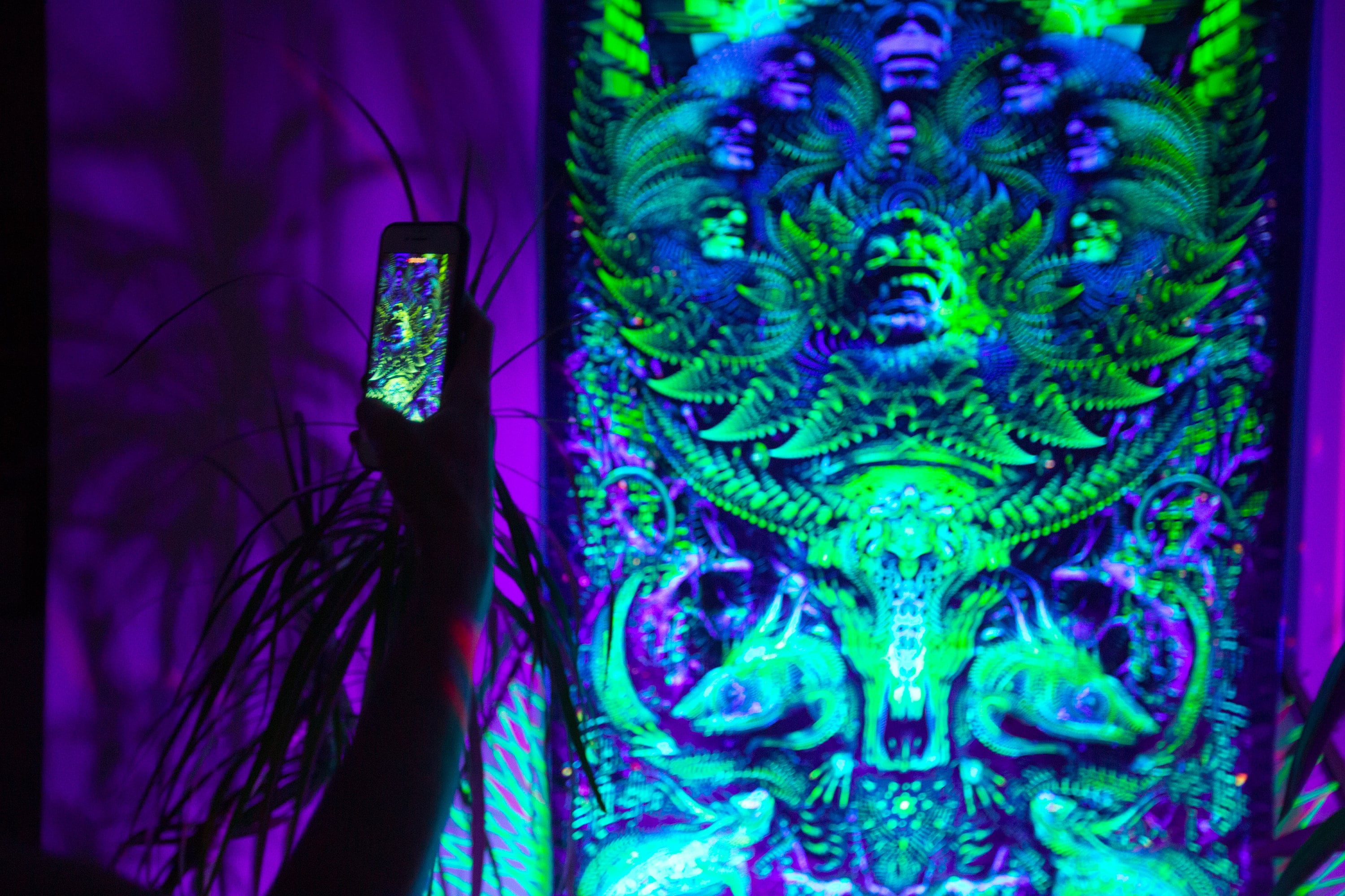 Trippy Painting UV Wall Art Blacklight Art Neon Tapestry Etsy