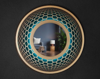 Boho Wall Deco, Espejo Mandala, Espejo Contemporáneo, Decoración de pared de espejo, Espejo hippie, Decoración estética del hogar, Decoración de meditación