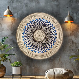 Kinetic Wooden Artwork, Wall Motion Art, Mandala Wall Decor, Wood Lamp, Geometric Lights, Spiritual Sacred Geometry Wall Decor, Yoga Deco