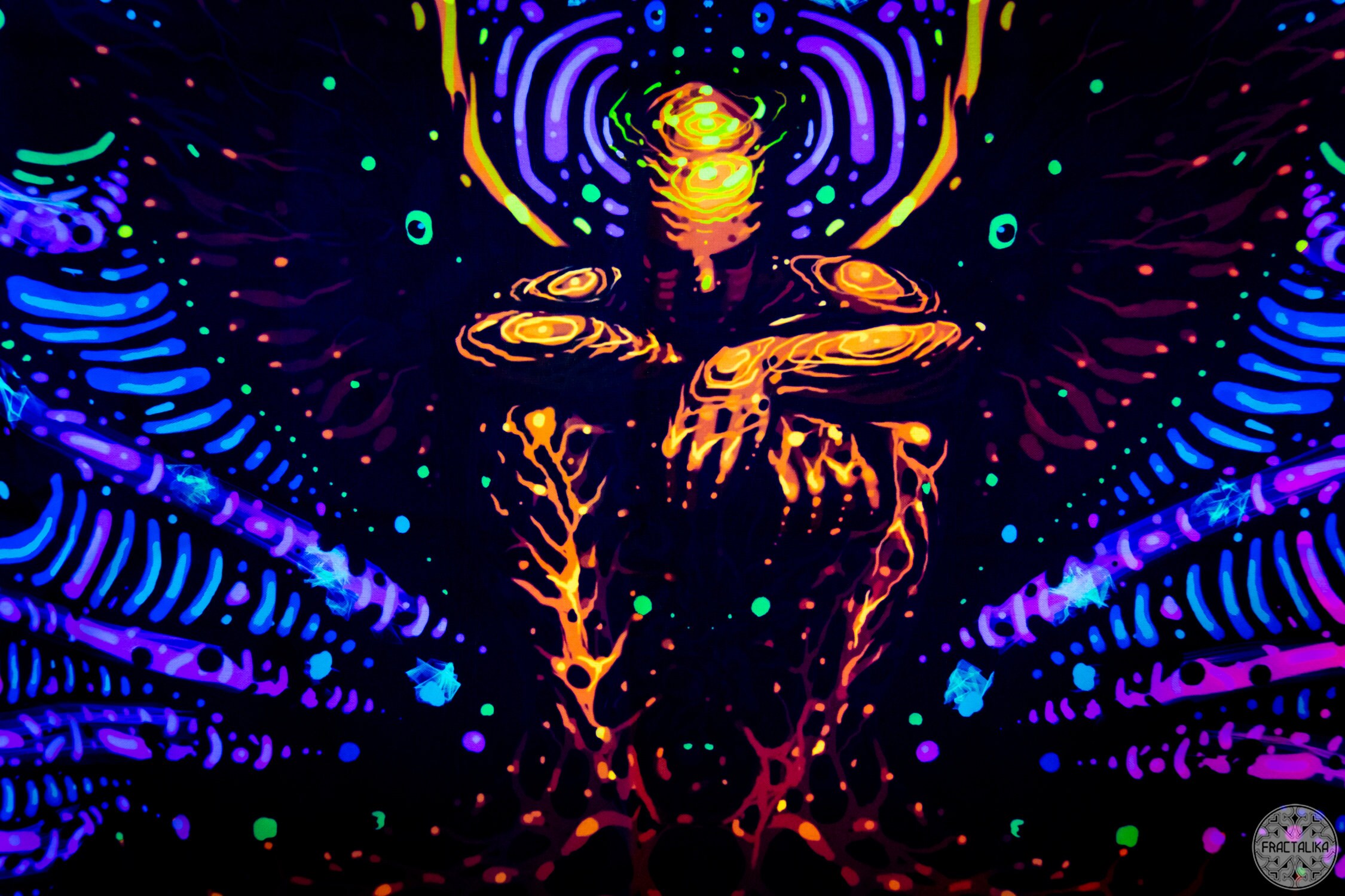 Trippy Uv Tapestry Psychedelic Wall Hanging Angel Backdrop Etsy
