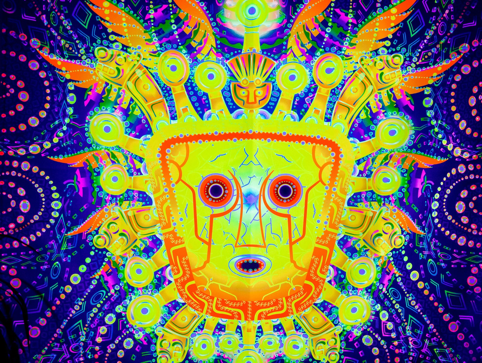 Psychedelic Tapestry UV Wall Hanging Trippy Wall Art Trippy Etsy