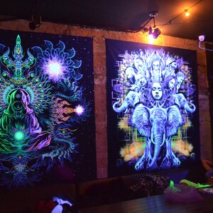 Trippy Tapestry Psychedelic Spiritual Wall Art Psyart Nature Fractal ...