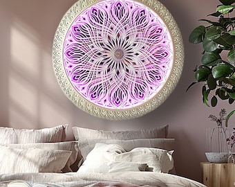 Geometric Mandala LED Wall Light: Boho Meditation Decor