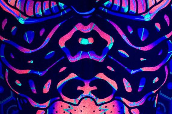 蛍光サイケデリックタペストリー、トリッピーなウォールアート