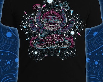 Blacklight Active Wear, Psychedelic Shirt, Glow in the Dark, Festival Psytrance Outfit, Fluorescent and Glow in Neon, Trippy Clothes