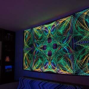 Psychedelic UV Fluorescent Blacklight Tapestry, Fractal Art Print ...