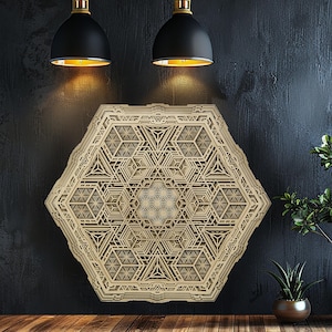 Wooden Mandala Wall Art, Yoga Wall Decor, Wood Wall Deco, Spiritual Wall Art, Meditation Home Deco, Mandala Room Deco, Bohemian Wall Hanging image 1