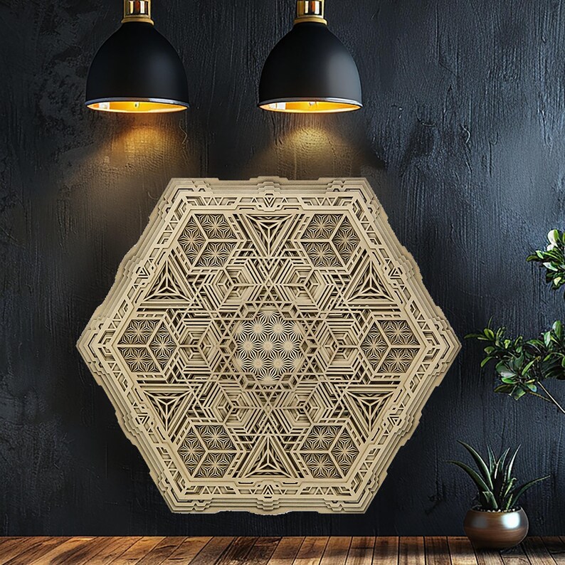 Wooden Mandala Wall Art, Yoga Wall Decor, Wood Wall Deco, Spiritual Wall Art, Meditation Home Deco, Mandala Room Deco, Bohemian Wall Hanging image 1